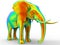 African elephant - rainbow colored