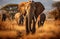 African elephant in savanna. AI Generated