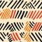 African Essence: Seamless Pattern on Natural Linen Texture