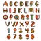 African ethnic primitive font. Hand drawn brightly safari vector alphabet