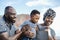 African family playing on the beach in summer vacation - Love and summer concept - Focus on mother face