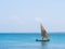 African fishermen on a dhow boat