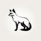 African Fox: Stylized Black And White Illustration With Americana Iconography