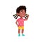 african girl cheering children on playground cartoon vector