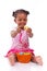 African girl holding chocolate ester egg