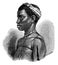 African Girl From Loango Coast, Republic of the Congo Today.History and Culture of Africa. Antique Vintage Illustration