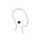 African girl profile bald head and big round earrings, Continuous one line drawing, Abstract non-binary fashion