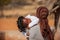 African girl in a village