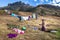 African girl washing clothes Central Madagascar