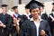 African graduate at ceremony