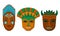 African Guise or Mask as Tribal Attribute Vector Set