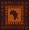 African hieroglyphs with Africa Map, Adinkra symbols