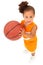 African-Hispanic Girl Child Basketball Player