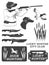 African hunter safari labels, emblems and design elements. Vector