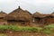 African Huts on a Rainy Day in Uganda