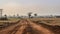 African Influenced Scenic Image Of Winter Field In Rural Ghana