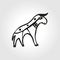 African Injun folk style symbol monochrome antelope