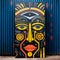 African Inspired Techno Shamanism Street Art On Metal Door