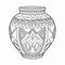 African-inspired Vase Coloring Page With Quirky Patterns