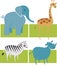 African Jungle Animals Stylized Icons