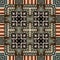 African kente cloth patchwork effect pattern. Seamless geometric quilt fabric all over background. Patched boho rug