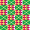 African Kente tribal geometric seamless pattern, traditional nwentoma cloth style vector textile design in pink and green