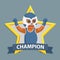 African lucha libre in champion emblem
