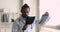 African male doctor radiologist examining x-ray film at hospital