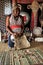 African Male Traditional Healer known as a Sangoma or witch-doctor performing a spiritual reading