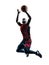 African man basketball player jumping throwing silhouette