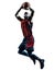 African man basketball player jumping throwing silhouette