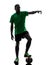 African man soccer player free kick silhouette