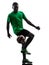 African man soccer player juggling silhouette