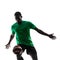 African man soccer player juggling silhouette