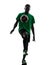 African man soccer player juggling silhouette