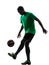 African man soccer player juggling silhouette