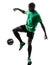 African man soccer player juggling silhouette