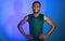 African Man In Sportswear Smiling To Camera, Studio Shot