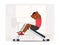 African Man Swinging Press on Decline Bench in Gym. Sportsman Work on Training Apparatus. Male Character Fitness Workout