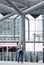 African man walking alone at airport