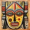 African Mask Painting: Emotive Outsider Art Inspired By Ugandan Wood Mask