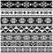 African and mexican aztec american tribal vector borders, frame patterns