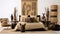 African Mudcloth Bedroom Decor With Artistic Khaki Furniture