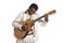 African musician playing guitar