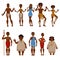 African native tribe people vector characters