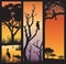 African nature silhouettes