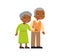 African old couple. Senior couple smiling and walking together.