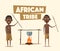 African people. Indigenous south American. Cartoon vector illustration.