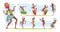 African people. Tribal dancers in different poses exact vector african characters