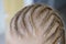 African pigtails on blond hair girls closeup